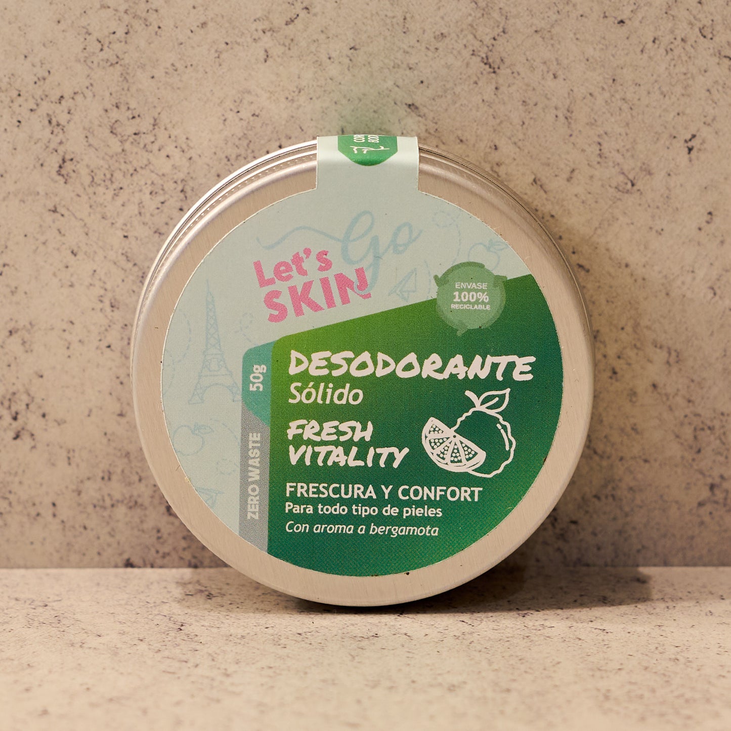 Desodorizante sólido natural de bergamota (50gr)