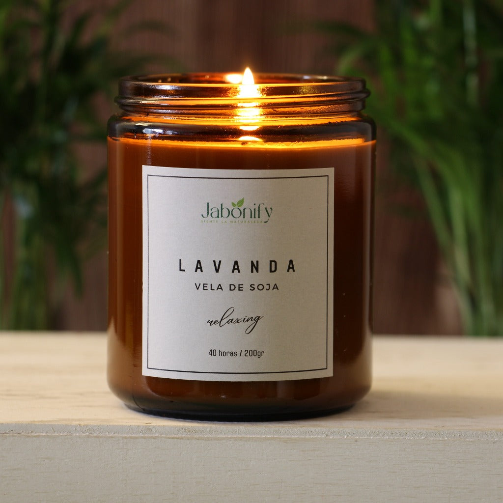 vela de soja de lavanda