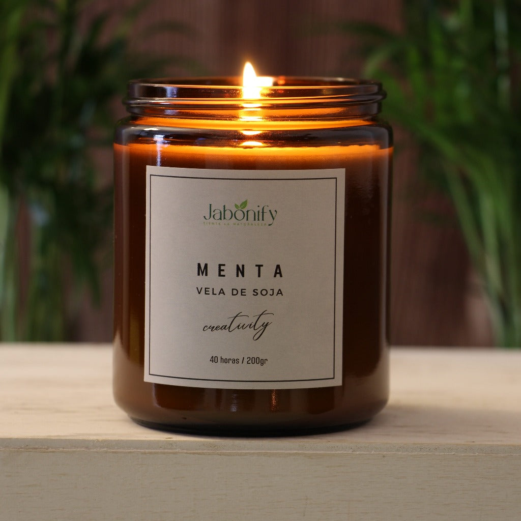 vela de soja de menta